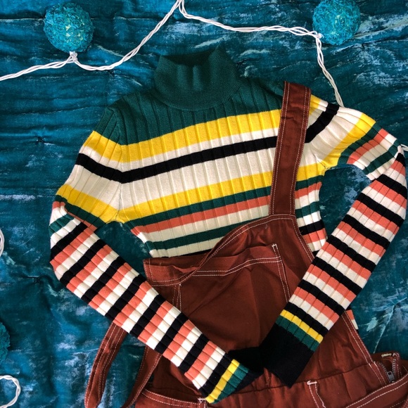 Striped vintage turtleneck sweater - Picture 2 of 3